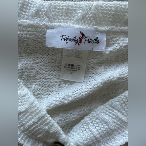 Ivory fisherman's sweater top with suede elbow Size M - Picture 5 of 8